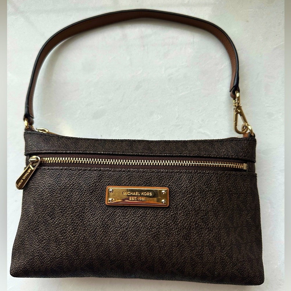 Michael Kors brown signature mini bag